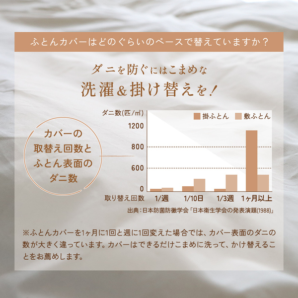 こまめな洗濯と掛け替えを！