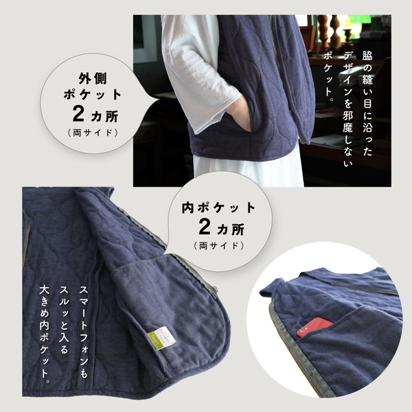 播州織半纏ベスト 播州織半纏ベスト