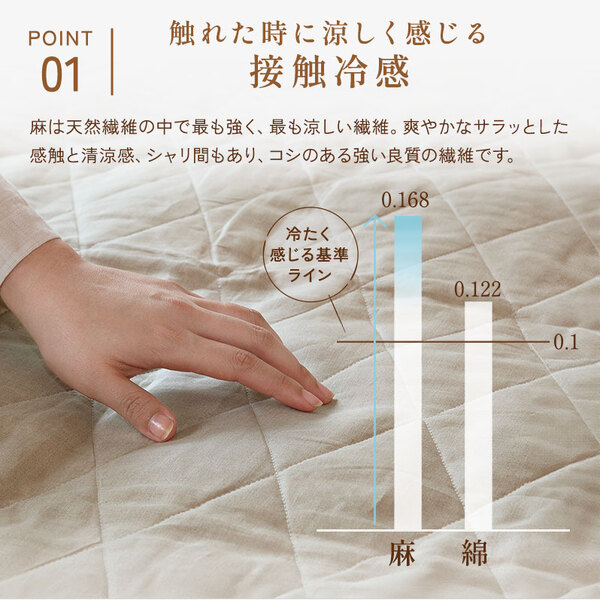 本麻の接触冷感機能で涼しく過ごす